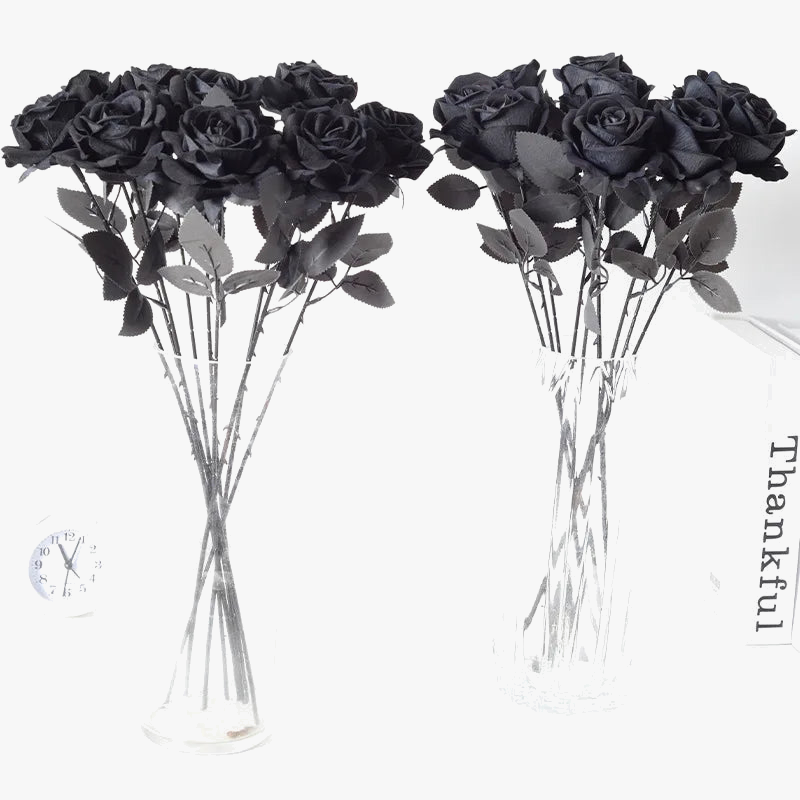 roses artificielles gothiques pour décorations dHalloween mariage fête