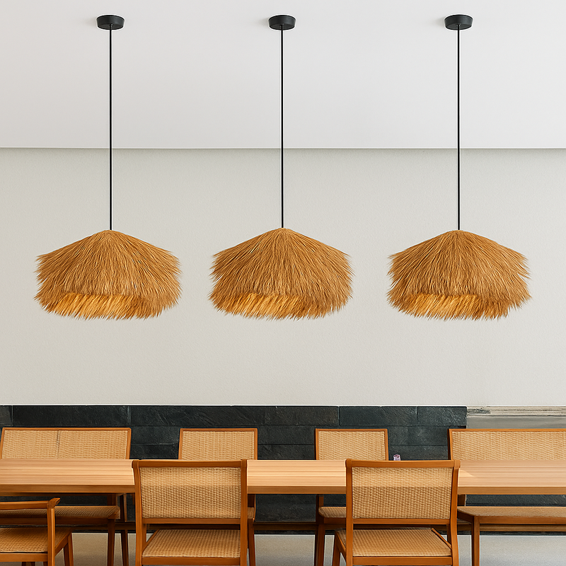 Rotin tissé à la main Led lustre japonais Wabi Sabi lampe suspendue Restaurant Bar lampe suspendue décor à la maison rétro lampes suspendues