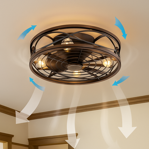 Salon plafonnier Invisible ventilateur lumière moteur à courant continu 110V 220V étude salle à manger lumière nordique moderne chambre ventilateur de plafond lumière - vue 5 sur 6