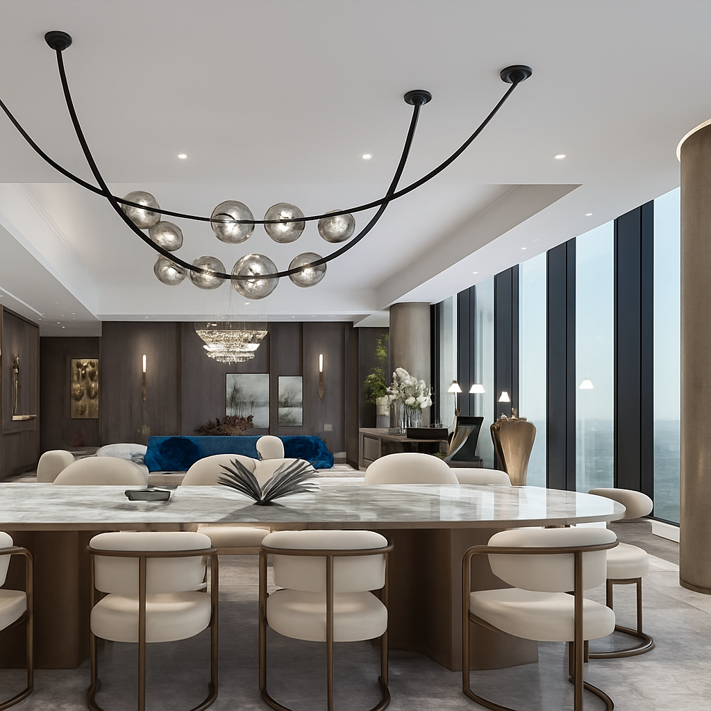 sandyha lustre led en cuir design suspension éclairage décoration - vue 6 sur 12