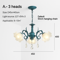 SANDYHA moderne suspension lumières français pastorale fleurs verre cristal Lustre salon salle à manger décor à la maison Lustre Design Luxe