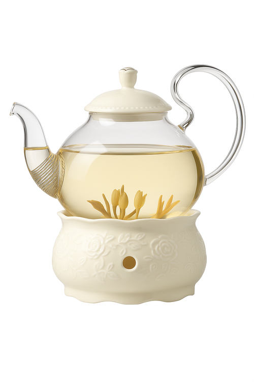 Service à thé vintage porcelaine théière filtre chauffe - vue 3 sur 2