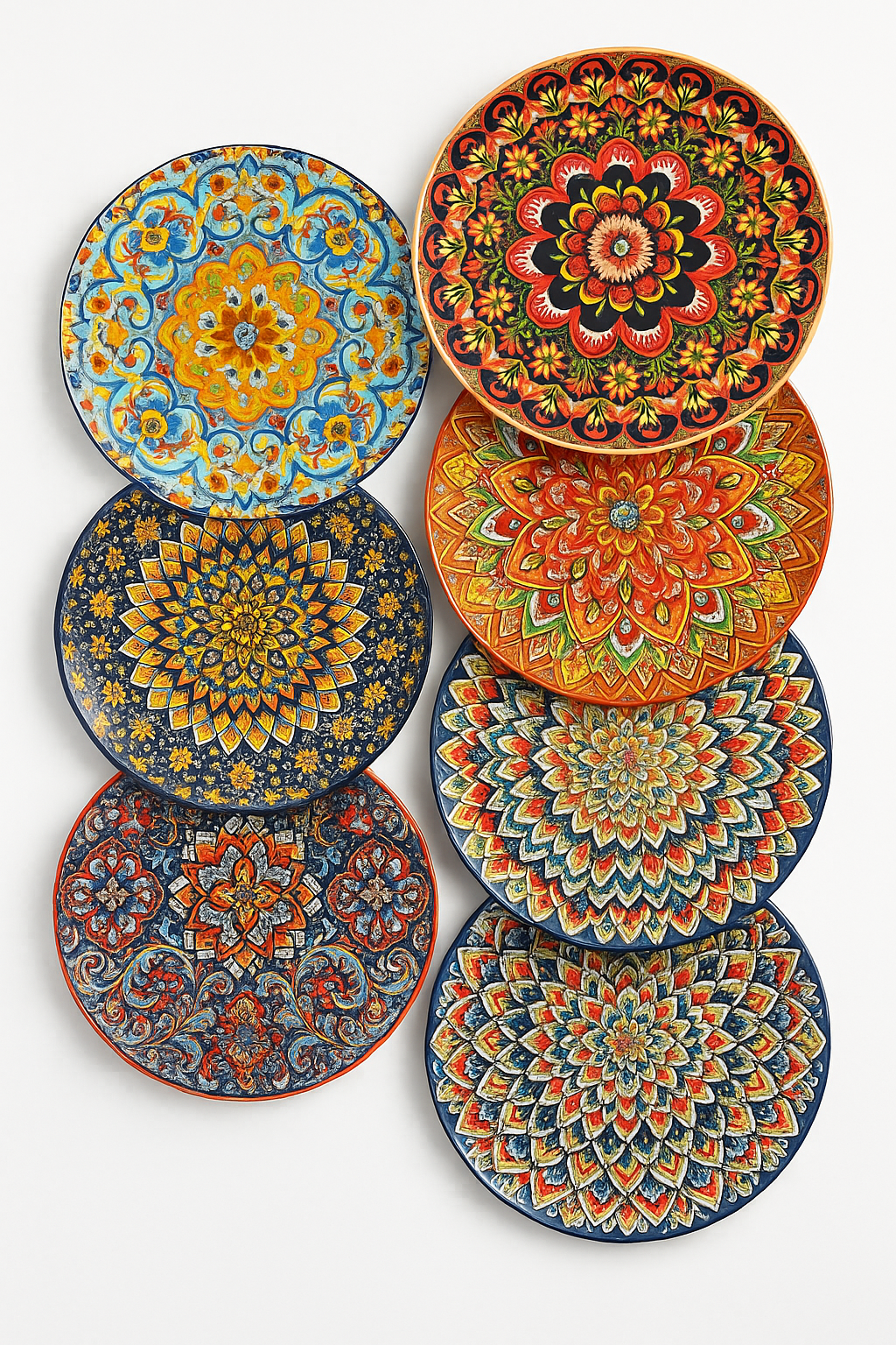 Service de table ceramique motif floral bohème complet - vue 2 sur 3