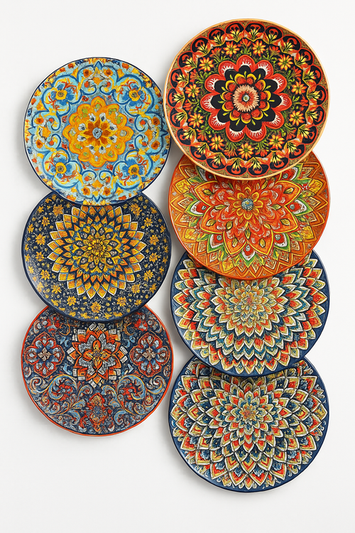 Service de table ceramique motif floral bohème complet