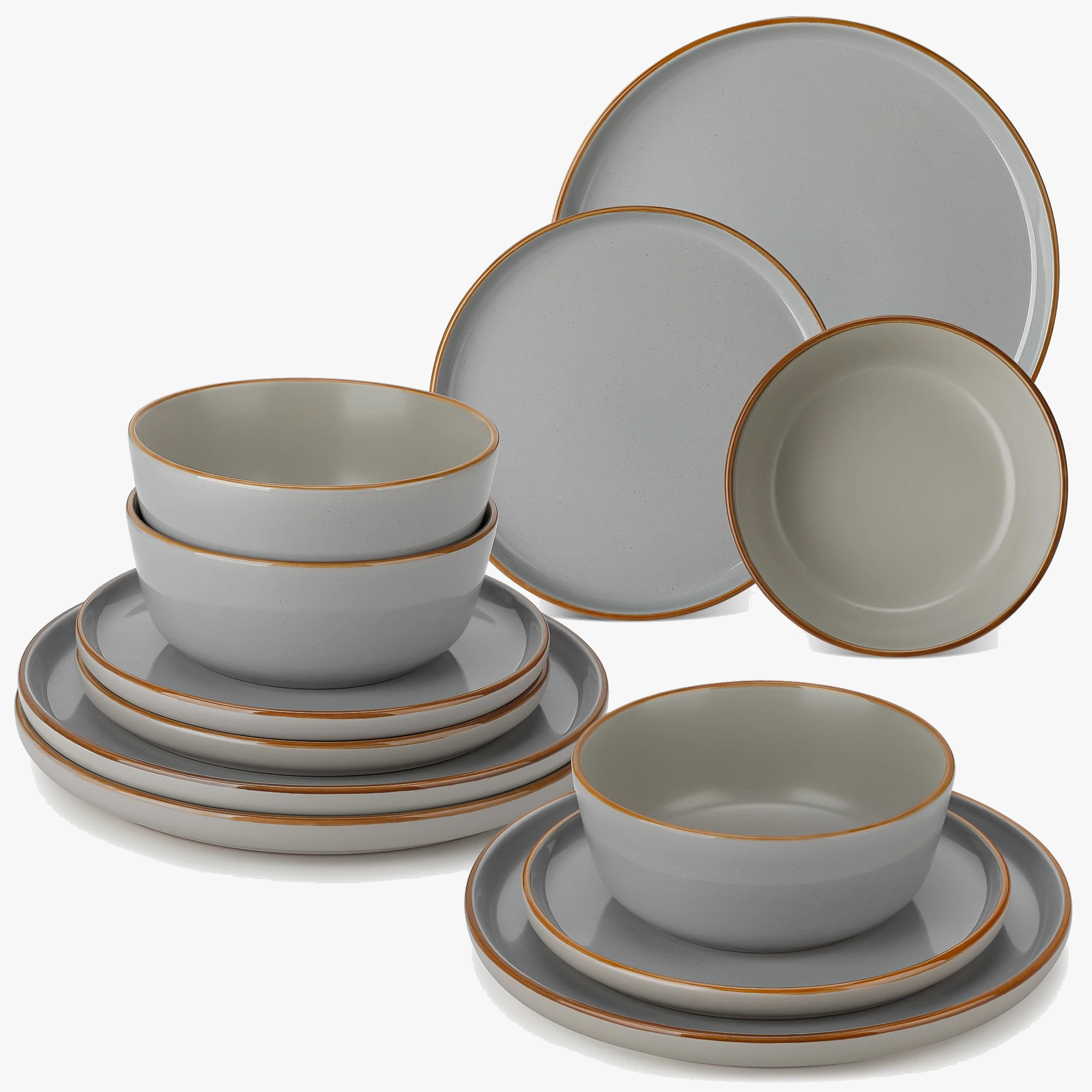 Service de table gres 1224 pieces assiettes bols