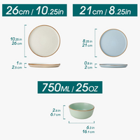 Service de table gres 1224 pieces assiettes bols