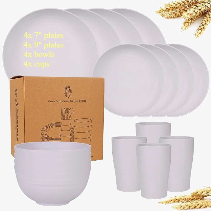 service de table paille de blé écologique camping