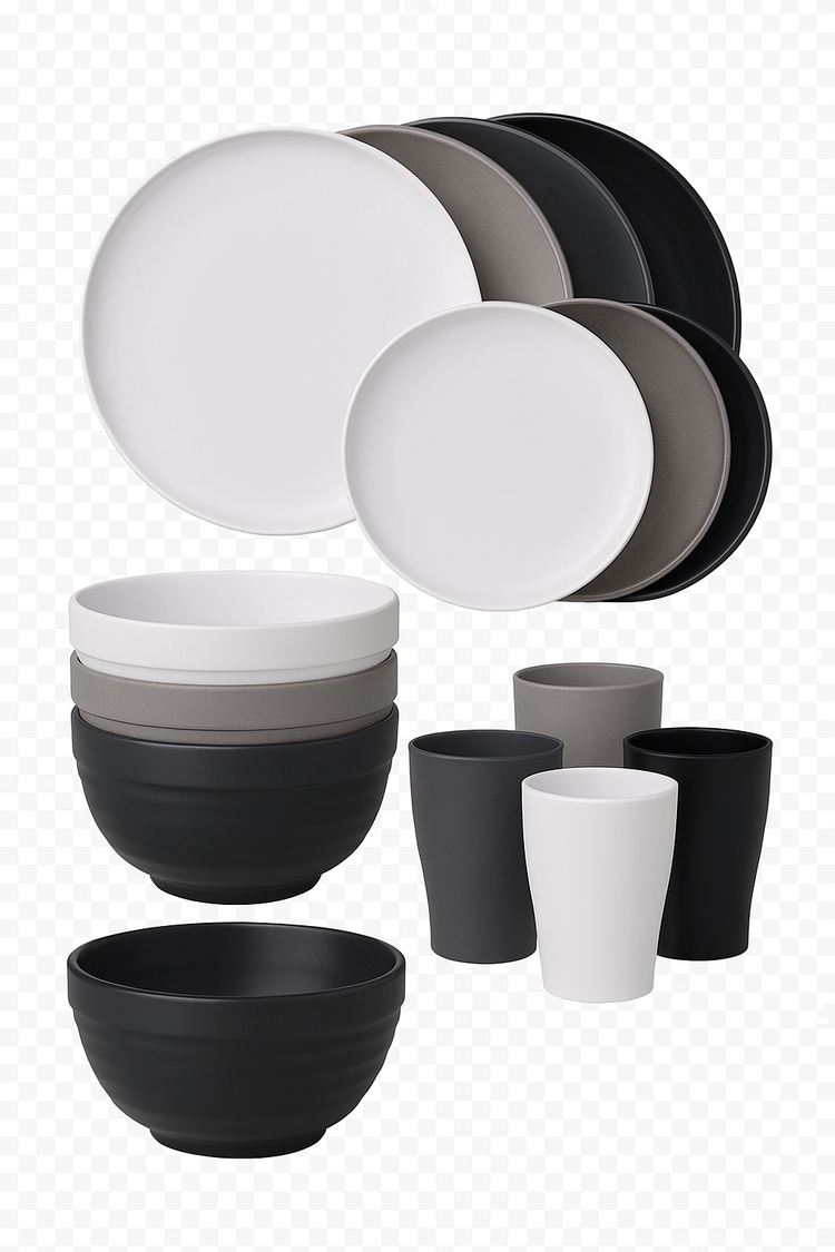 Service de table paille de blé assiettes bols