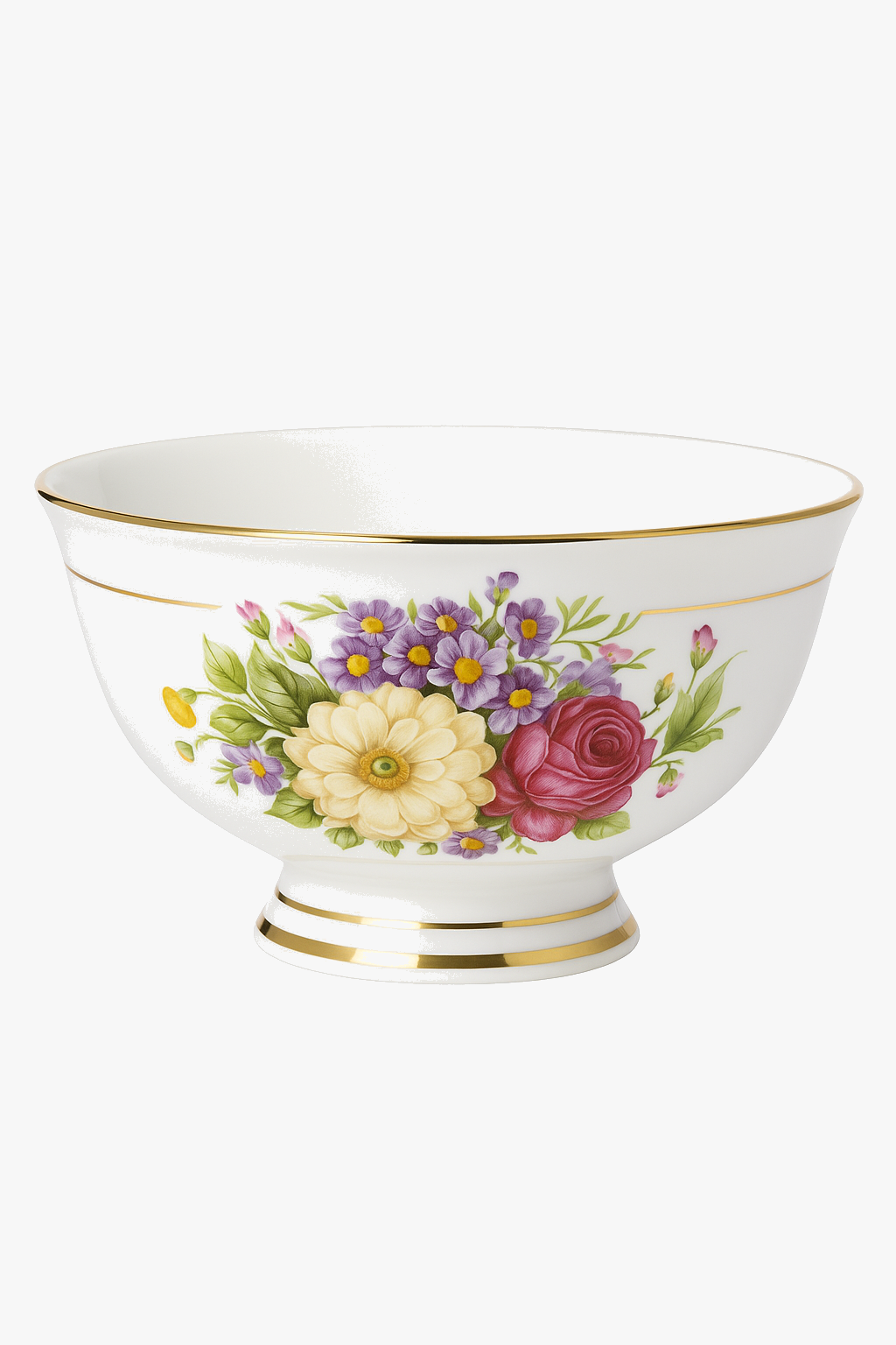 Service de table porcelaine fine motif floral occidental