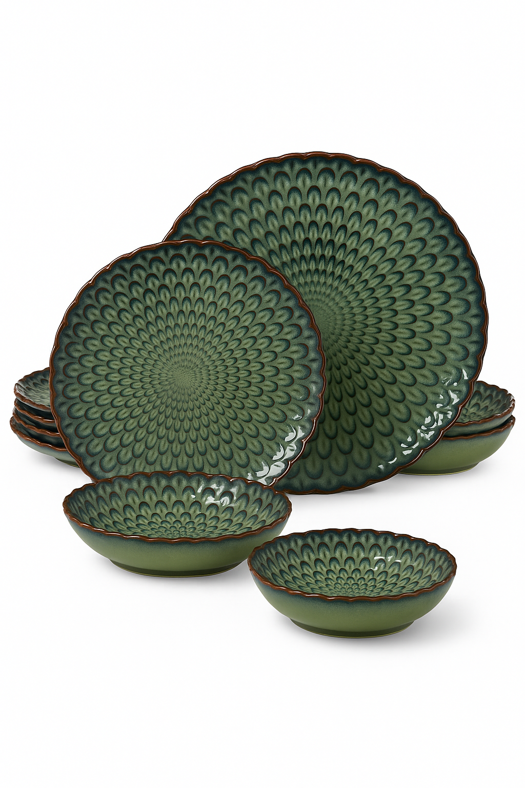 Service table ceramique gres texture style 12 pieces - vue 2 sur 2
