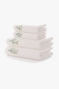 serviette de bain bambou brodée ultra absorbante unie
