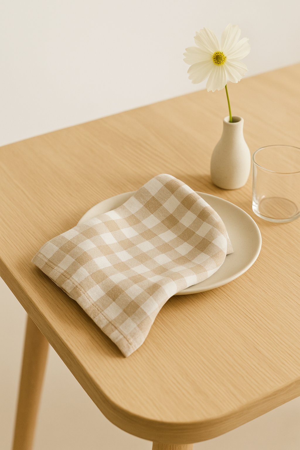 Serviette de table à carreaux style moderne polyester