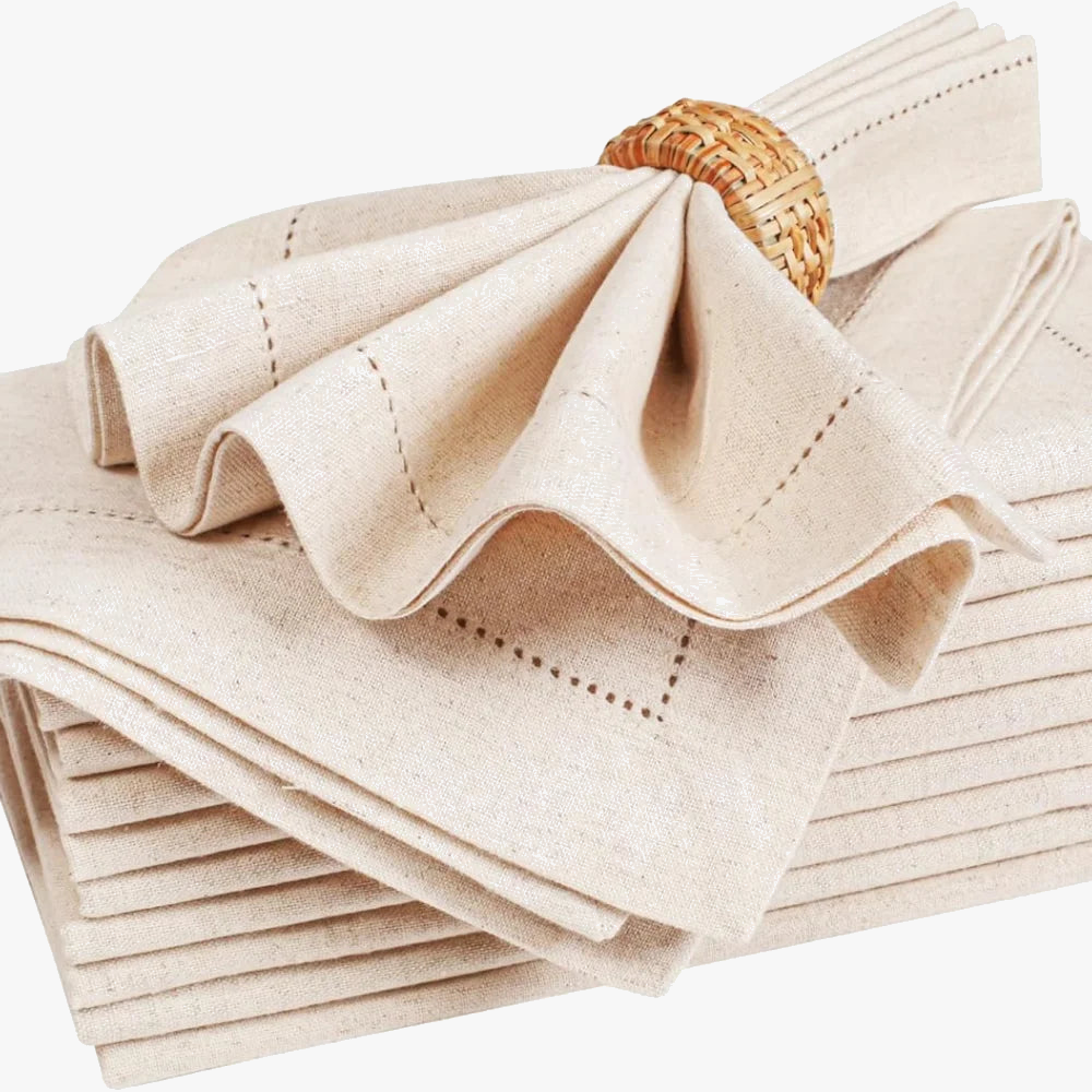 Serviette de table lot 6 serviettes lin classique