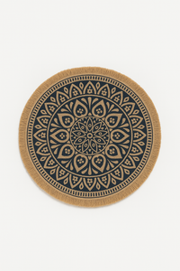 Set de table bambou tissé bohème pompons déco