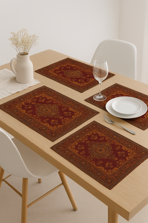 Set de table bohème en lin antidérapant lavable - vue 2 sur 2