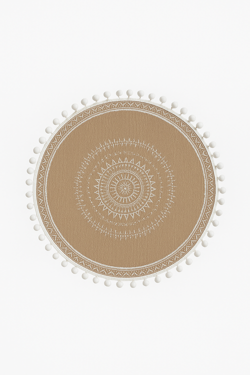 Set de table bohème tressé bambou pompons jute