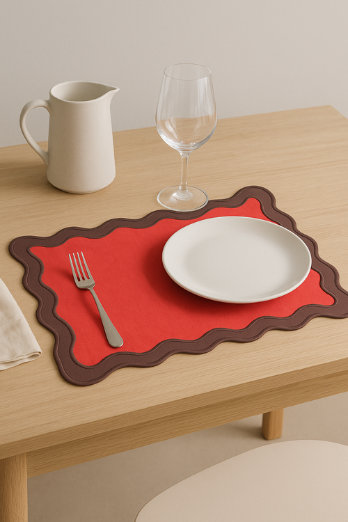 Set de table coton brodé style vintage festif