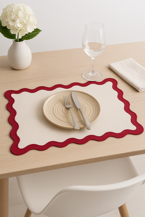 Set de table coton lin motif coquille marin - vue 2 sur 2