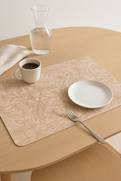Set de table cuir antiderapant style europeen cuisine - vue 2 sur 2
