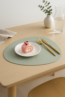 Set de table cuir pu impermeable design feuille cuisine 8 words ✅