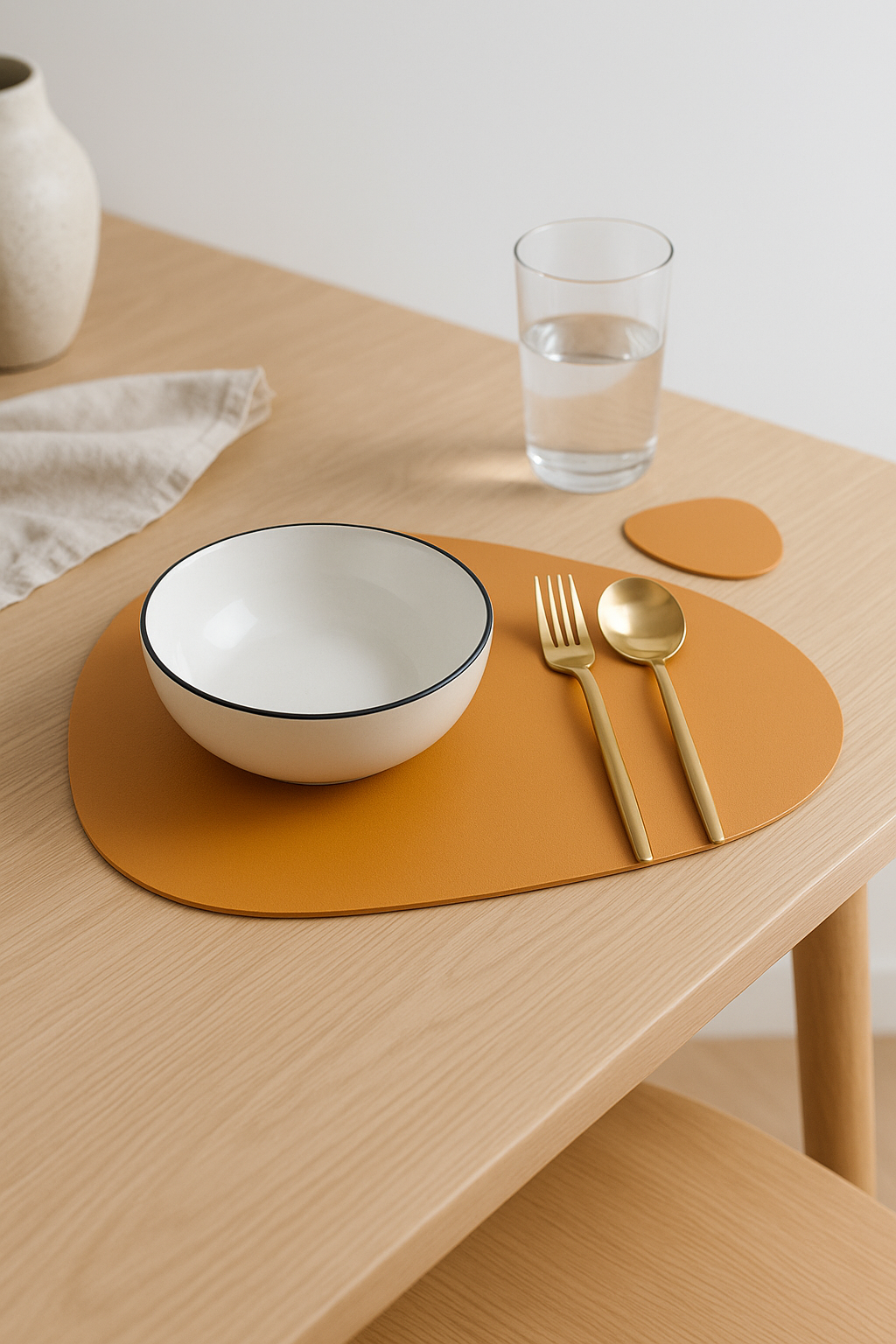 Set de table cuir pu irrégulier résistant eau - vue 3 sur 2