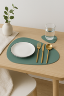 Set de table dessous de verre cuir pu