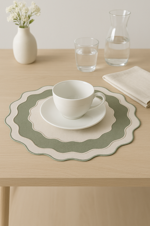 Set de table en lin brodé style classique