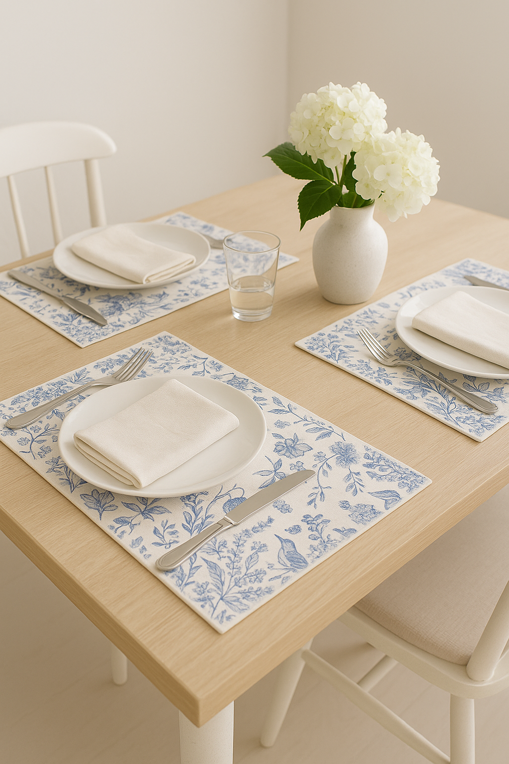 Set de table floral hortensia pour cuisine maison - vue 3 sur 2