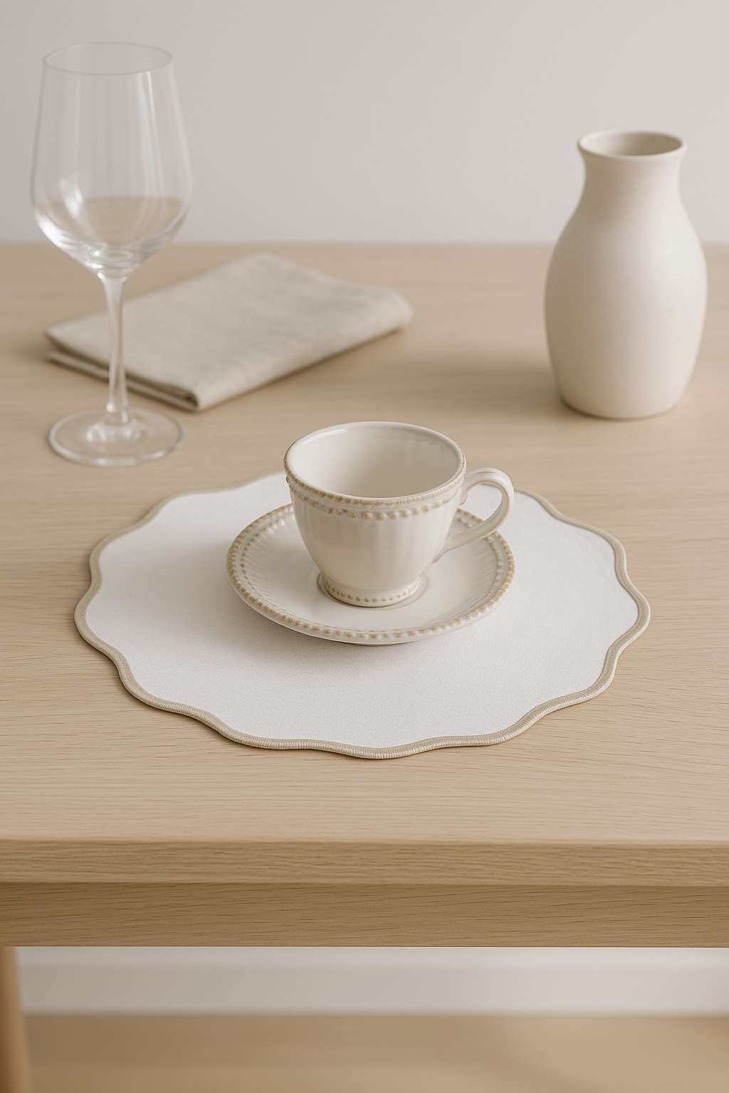 Set de table lin brodé style color block - vue 3 sur 2
