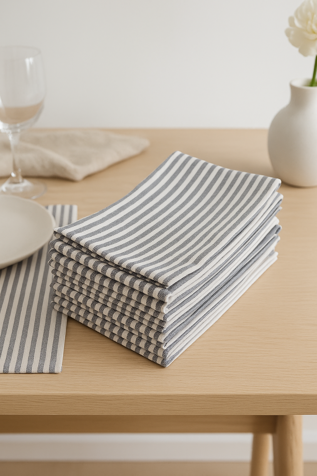 Set de table lot 12 lin coton rayé - vue 3 sur 2
