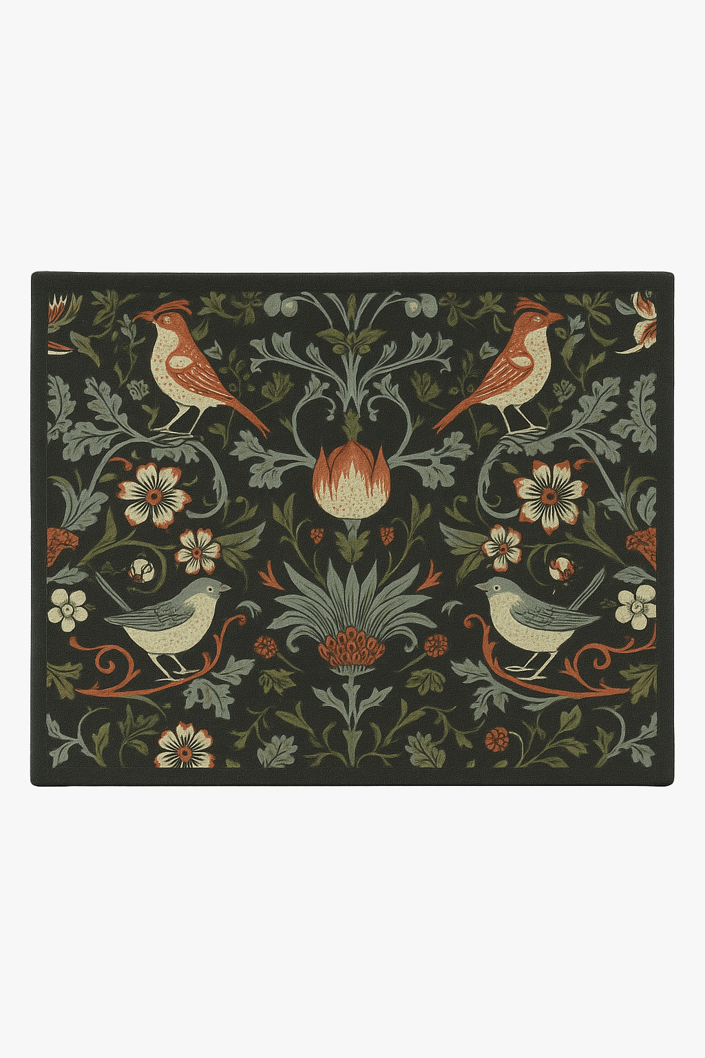 Set de table oiseaux style william morris vintage