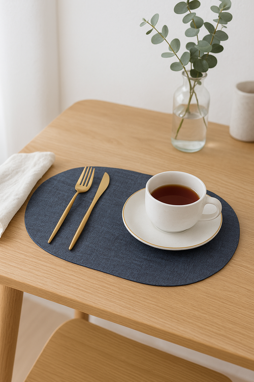 Set de table ovale similicuir antidérapant résistant chaleur - vue 2 sur 2