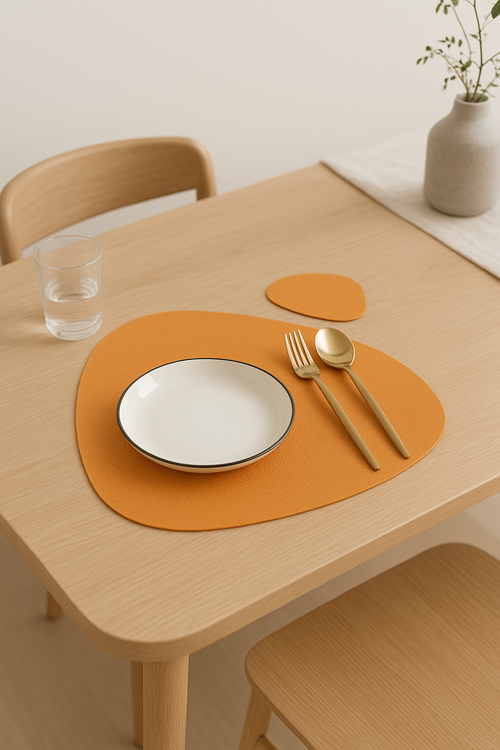 Set de table rond tressé lavable style moderne - vue 2 sur 2