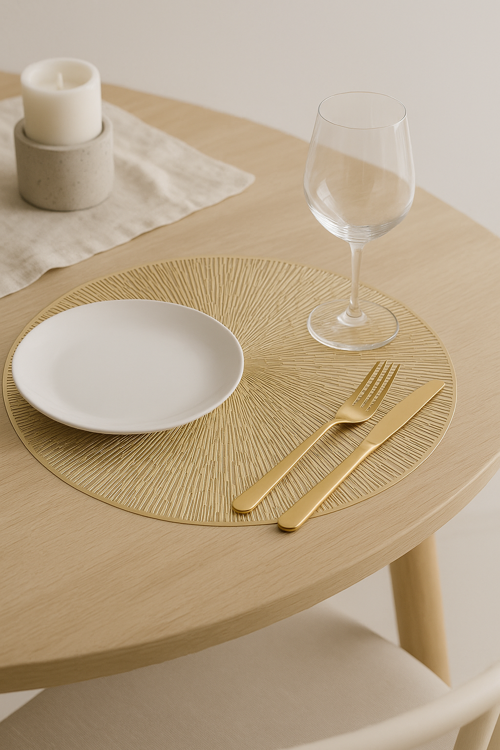Set de table rond vinyle motif ajoure lavable - vue 3 sur 2