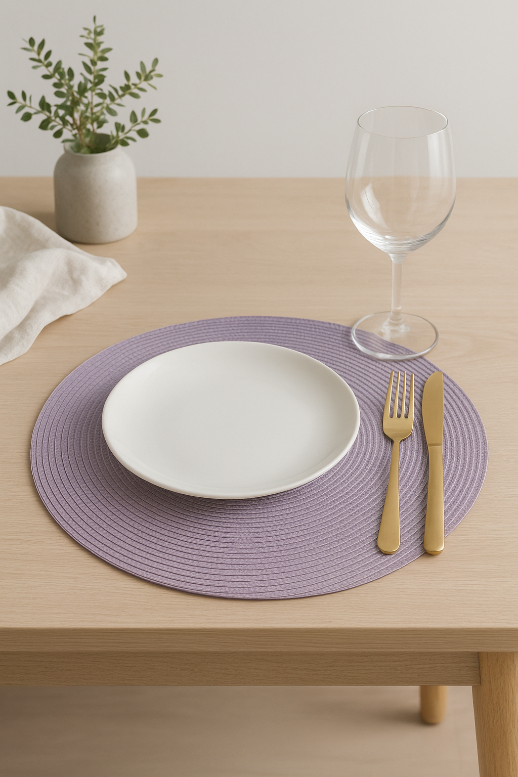 Set de table ronds tressés antidérapants style europe - vue 3 sur 2