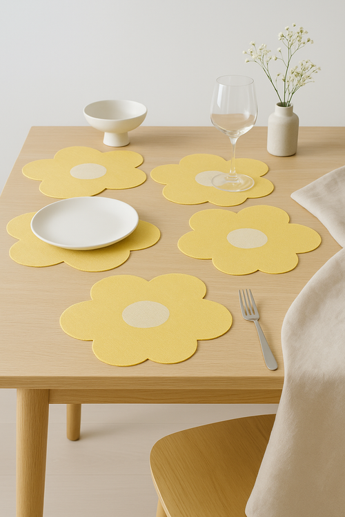 Set de table style prairie motifs floraux