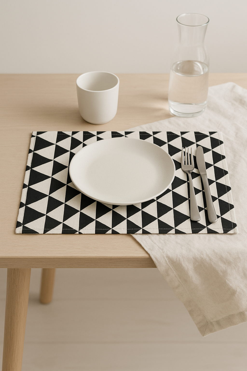 Set de table style prairie rayures carreaux cuisine