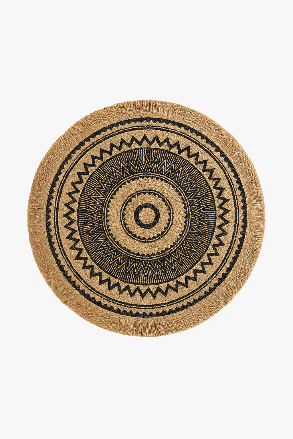 Set de table tissé bambou style champêtre pompons