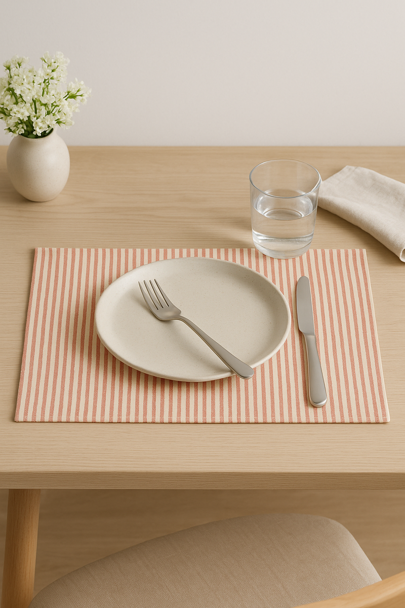 Set de table tissu rayures carreaux style campagne
