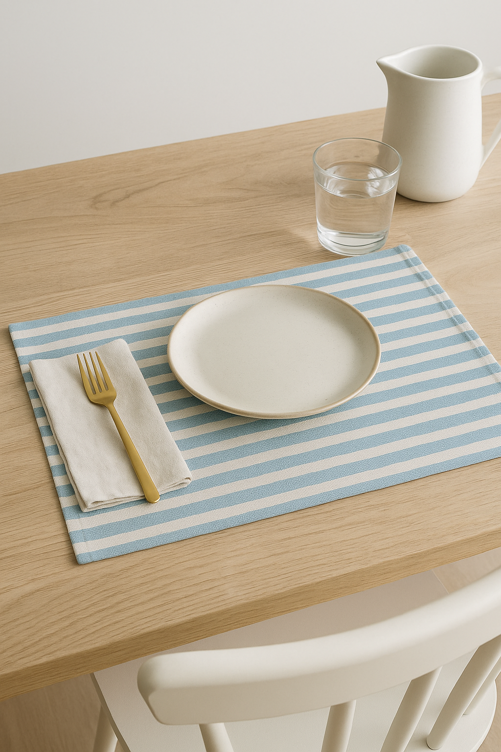 Set de table tissu rayures carreaux style campagne - vue 3 sur 2