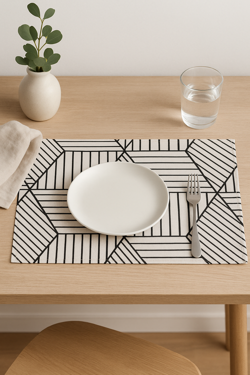 Set de table tissu rayures carreaux style prairie chic - vue 2 sur 2