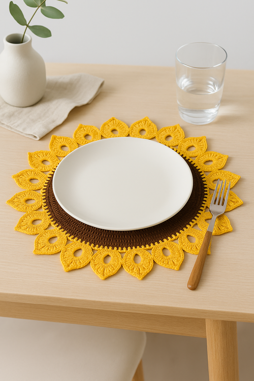 Set de table tournesol style champêtre pour cuisine - vue 2 sur 2