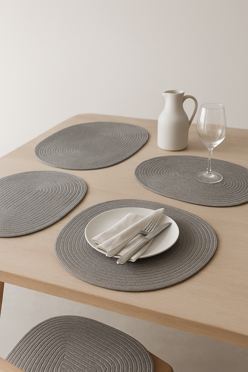 Set de table tressé coton antidérapant style japonais - vue 2 sur 2