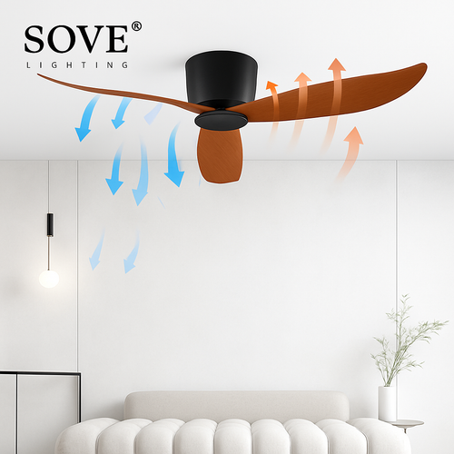 SOVE moderne noir blanc plancher bas moteur à courant continu 30W ventilateurs de plafond avec télécommande ventilateur de plafond Simple sans lumière ventilateur de maison 220V - vue 3 sur 14