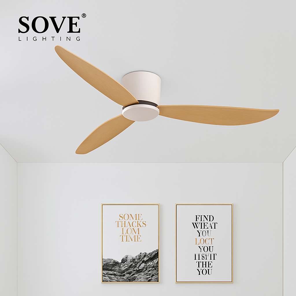SOVE moderne noir blanc plancher bas moteur à courant continu 30W ventilateurs de plafond avec télécommande ventilateur de plafond Simple sans lumière ventilateur de maison 220V - vue 3 sur 14