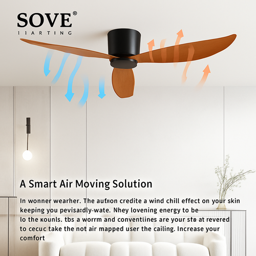 SOVE ventilateur de plafond blanc plancher bas Ultra mince 17 cm DC ventilateur de plafond avec télécommande ventilateurs de plafond simples sans lumière 220 V - vue 4 sur 14