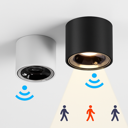 Spot détecteur de mouvement LED 12W monté en Surface Anti-éblouissement intelligent escalier chambre maison