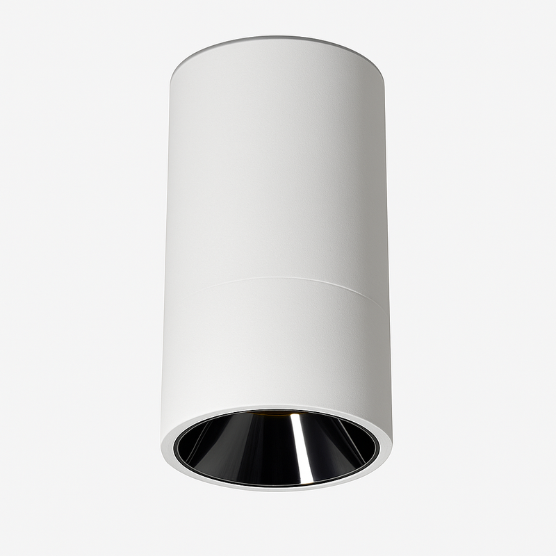 Spot en cylindre moderne à LED noir ou blanc