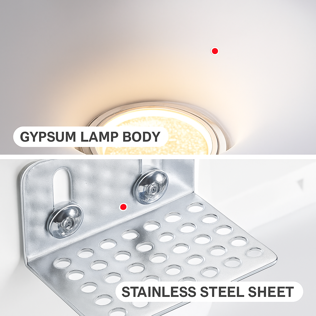 Spot encastré en gypse GU10 LED anti-éblouissant projecteur sans bordure intégré salon chambre allée éclairage domestique - vue 6 sur 9