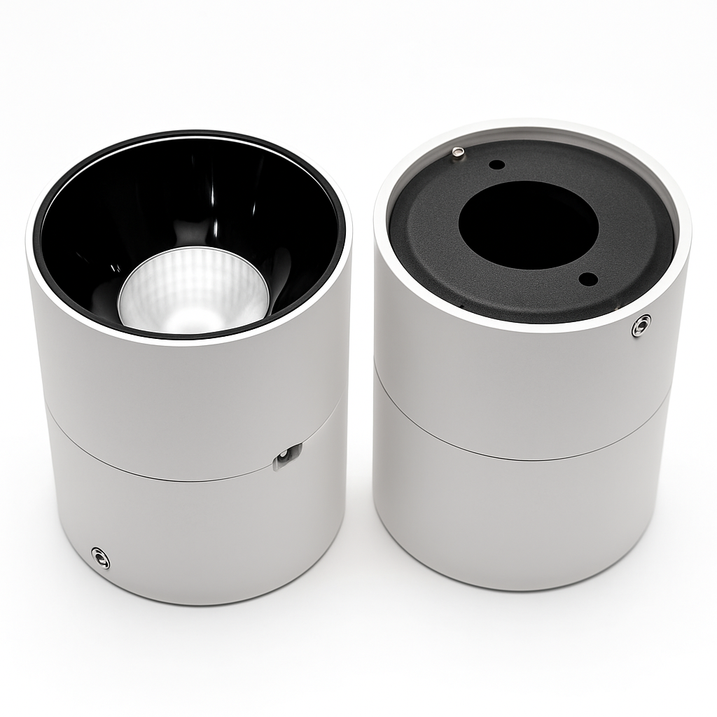 spot led dimmable anti-éblouissement pliant rotatif en surface - vue 3 sur 9